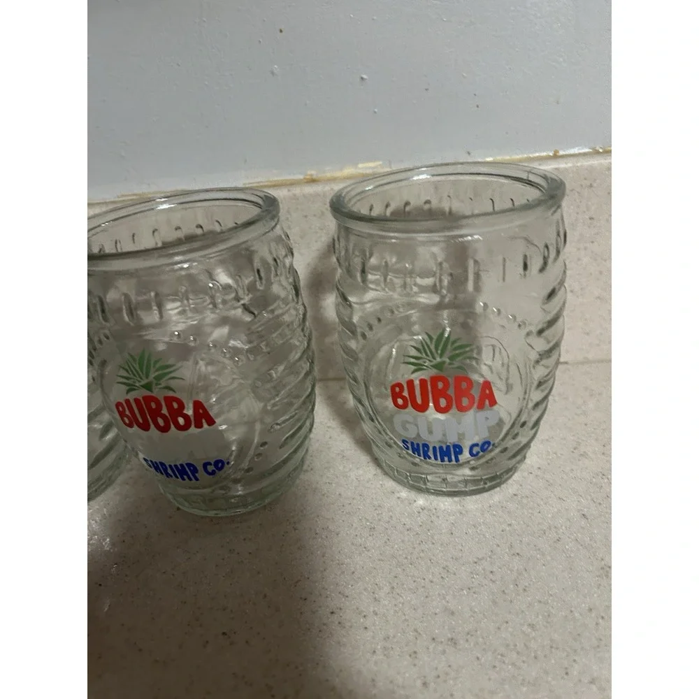 Bubba Gump‎ Shrimp Co Hawaiian Luau Tiki Drinking Glass 16oz Souvenir Cup Lot 4